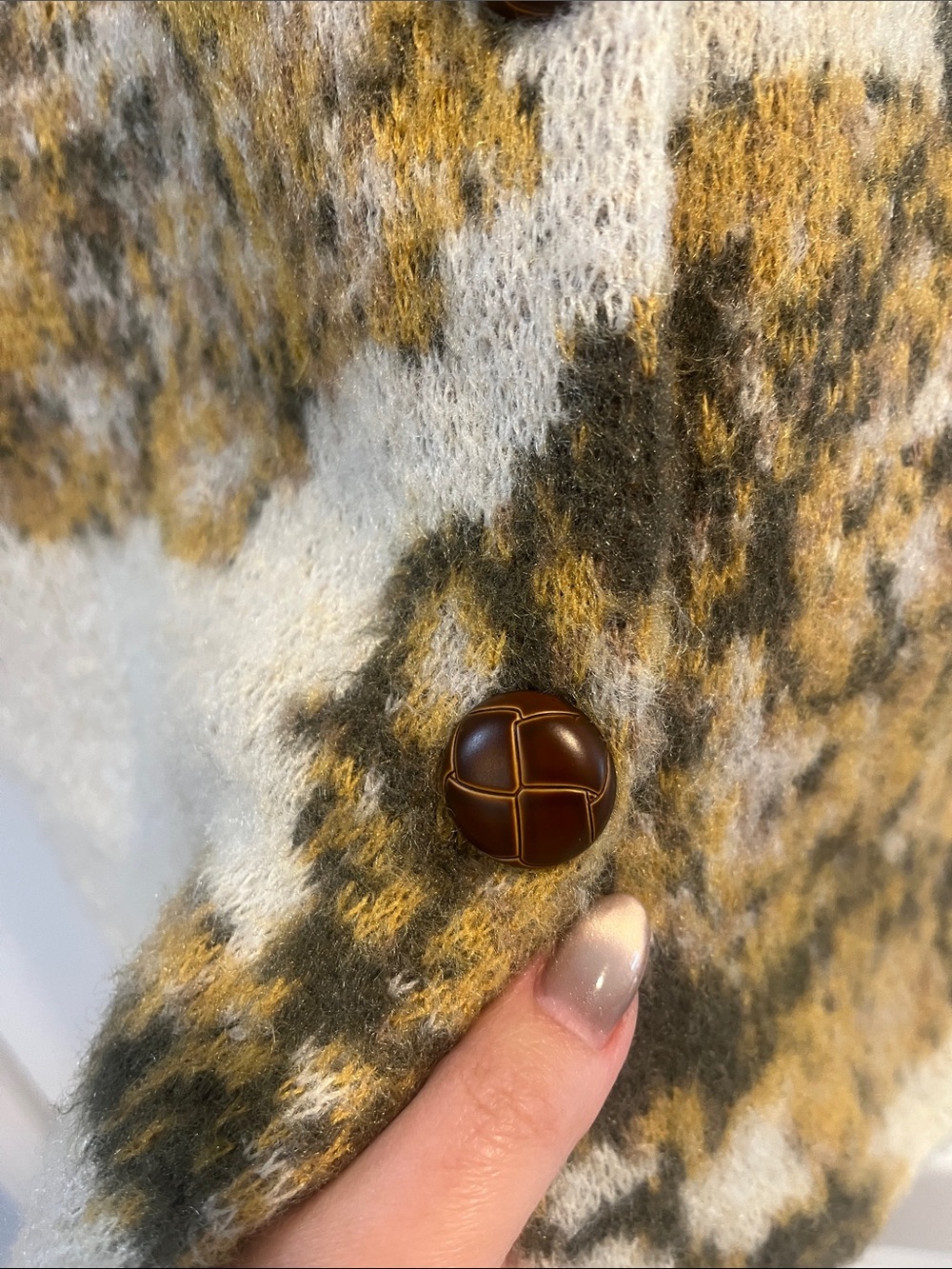 Woolrich for Target Cream Cardigan with Mustard Floral Design - Picture 3 of 5